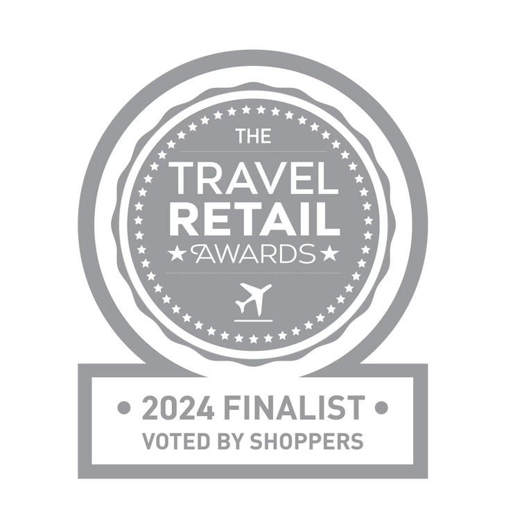 Travel Retail Awards 2024 Finalist badge with gray and white design